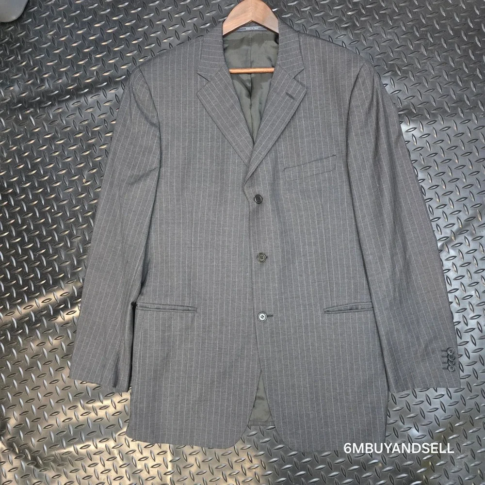 Cerruti 1881 Roma Italy Gray Pinstripe Wool Blazer Sport Coat Jacket 44R Luxury